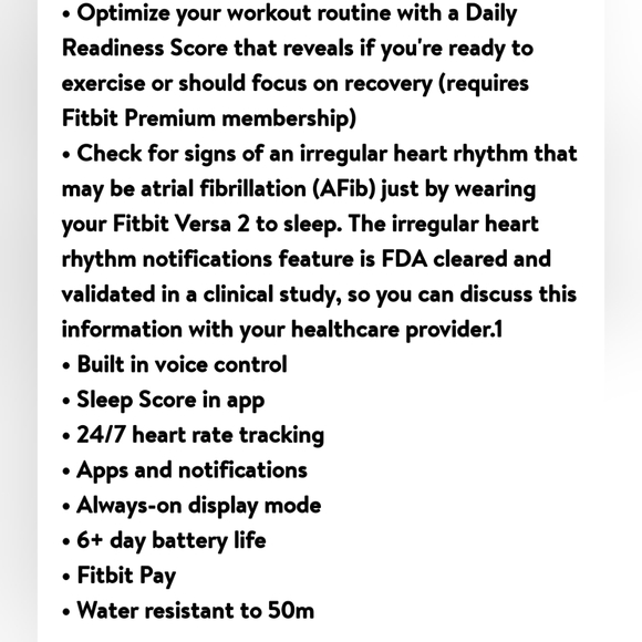 FitBit Versa 2 Health/Fitness Tracking Smartwatch Petal & Rose Gold - Picture 2 of 16